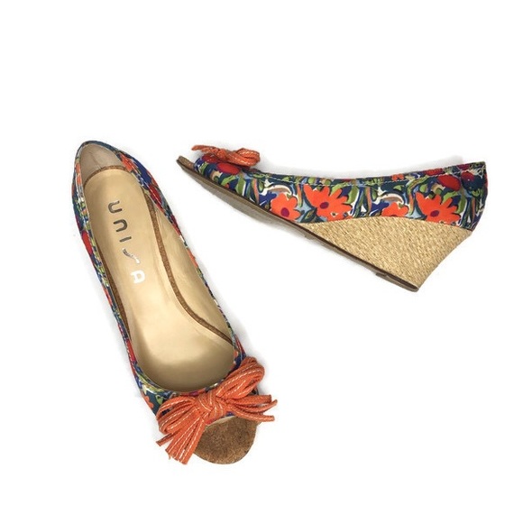 Unisa floral open toe woven unastor wedges 8.5 - Picture 3 of 8